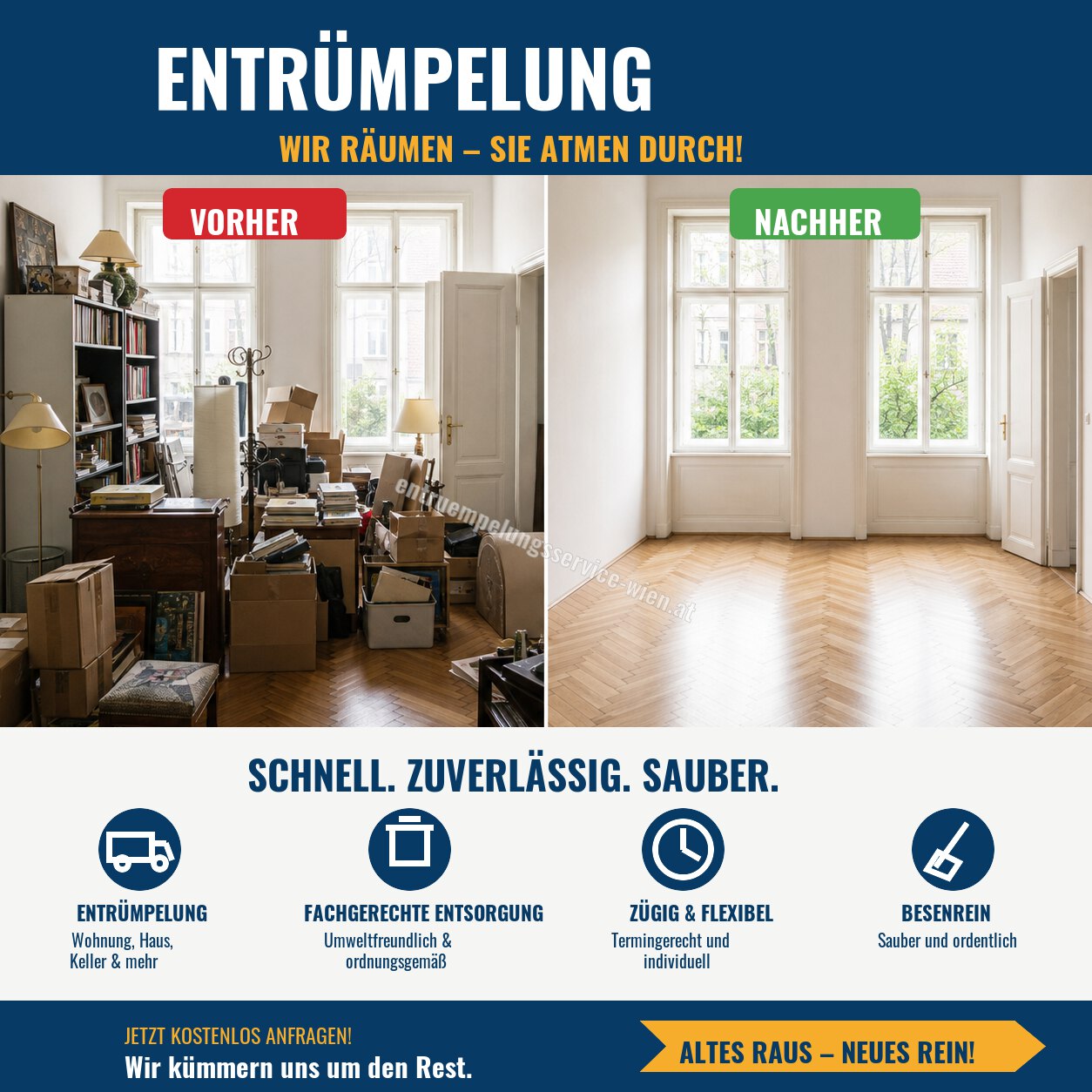 Entrümpelung Wien: Entrümpelungsservice: schnell, zuverlässig und sauber