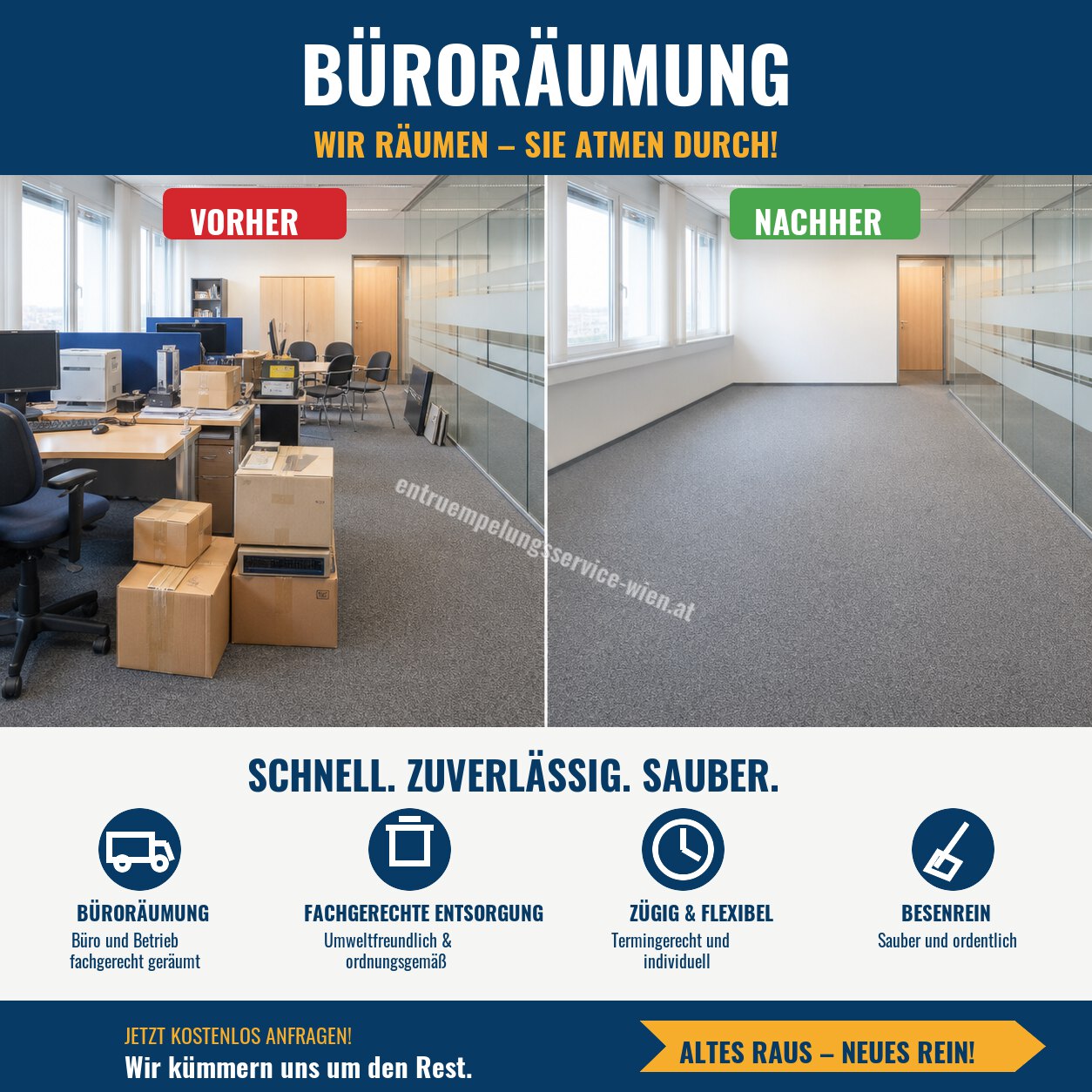 Büroräumung: geräumte Büroräume