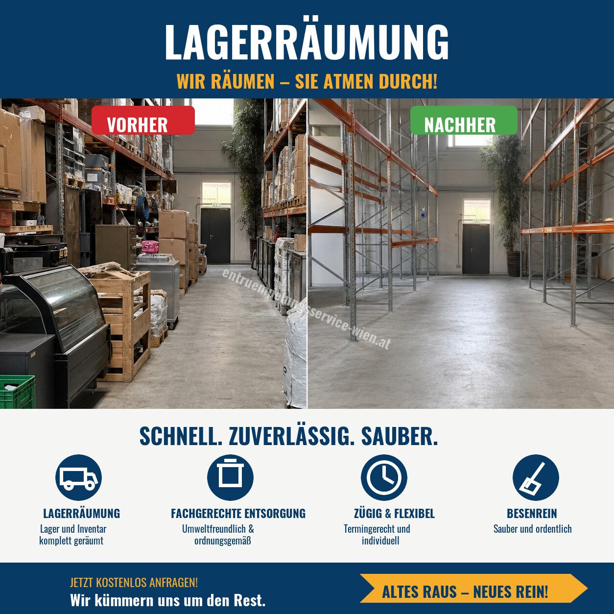 Lagerräumung: geräumte Lagerfläche